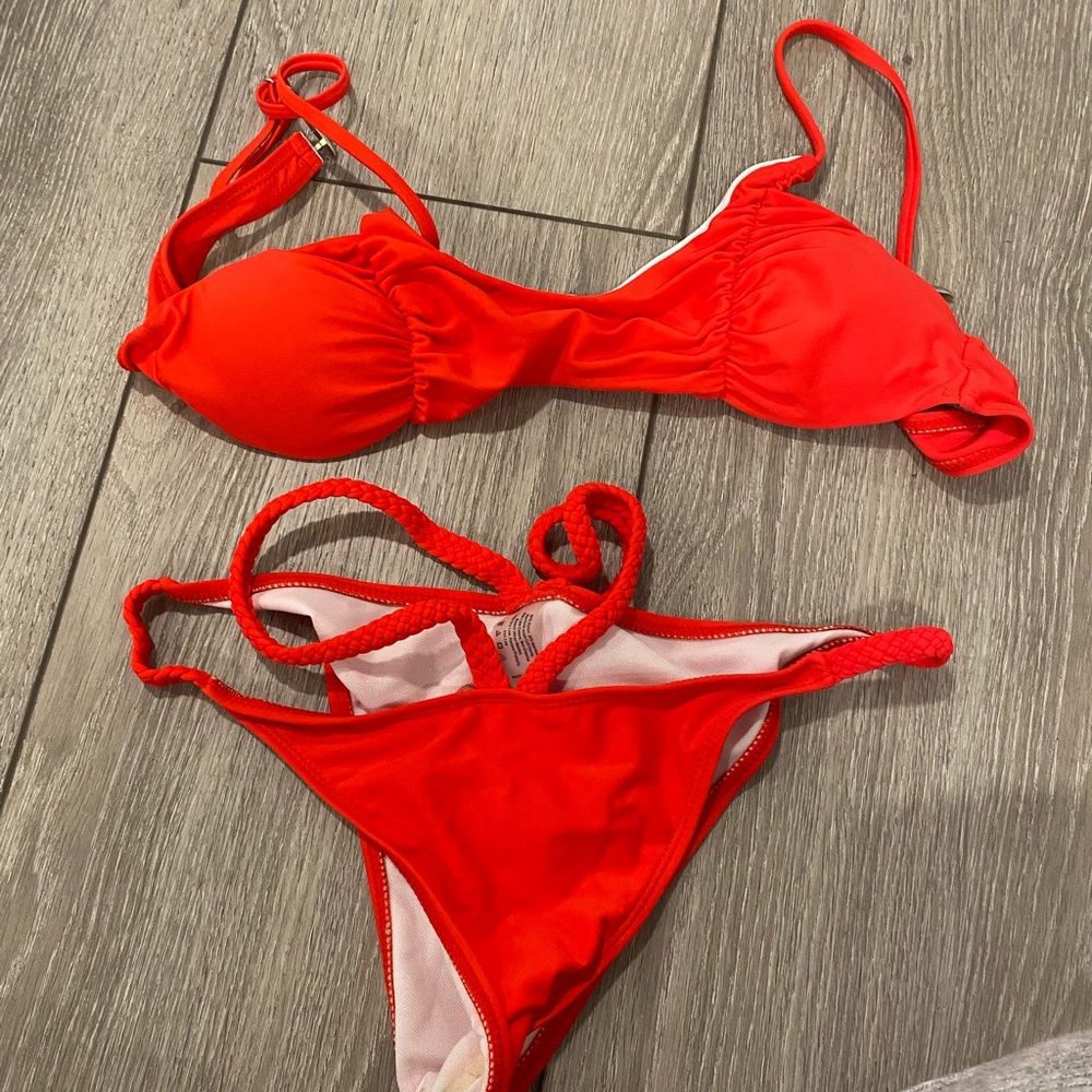 red shein bikini